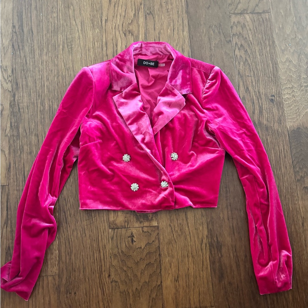 DO+BE Fuchsia Velvet Blazer